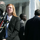 Affirmative action plaintiff Abigail Fisher in front of the U.S. Supreme Court (AFP/Getty Images)